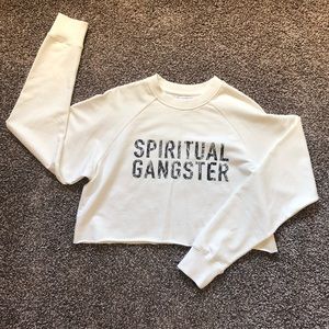 Spiritual Gangster Tropical Cropped Sweatshirt S
